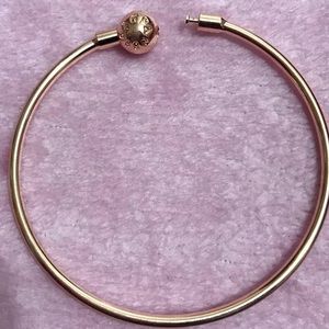 S925 ALE Rose Gold Logo Charm Bracelet